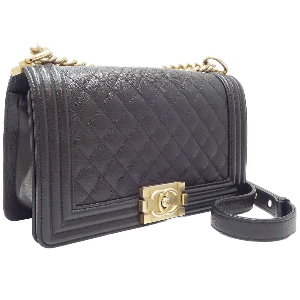 Chanel Chain Shoulder Bag Boy Caviar #132918C58B - Picture 3 of 9